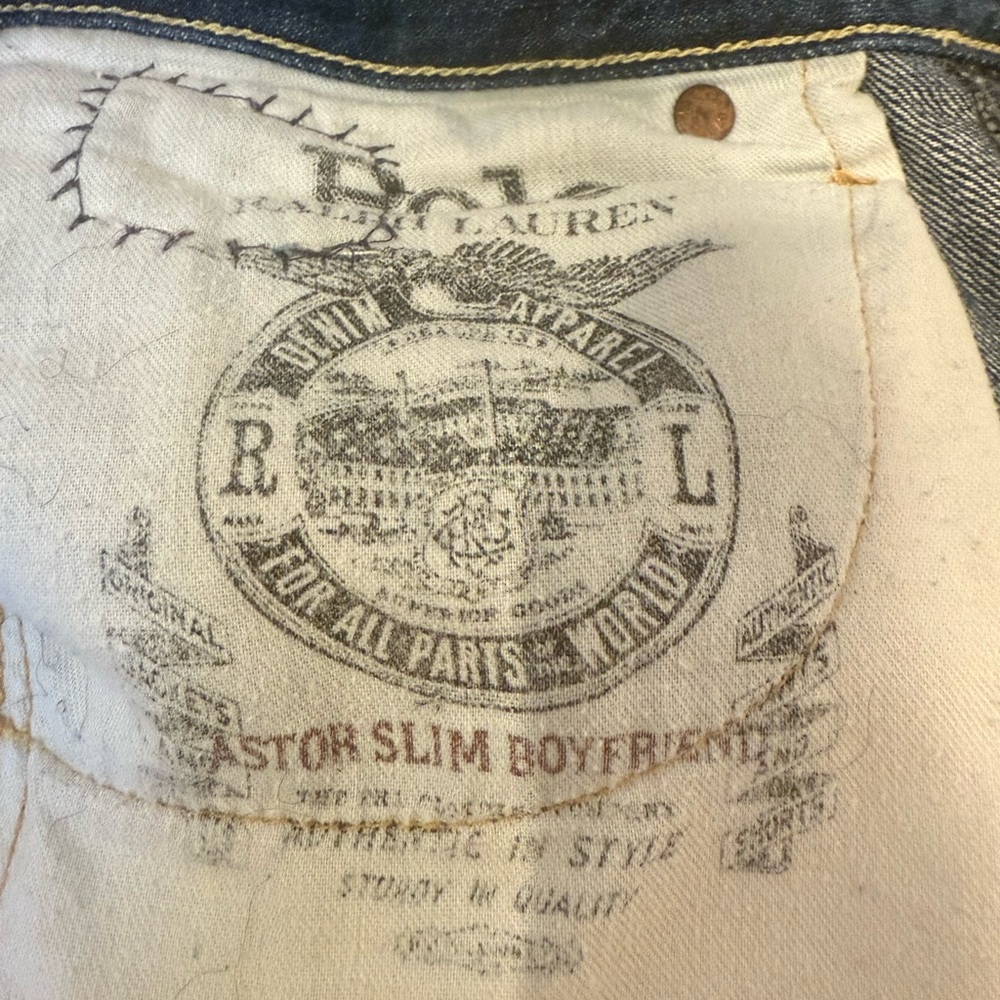 Ralph Lauren Distressed Blue Patchwork Jeans - image 2